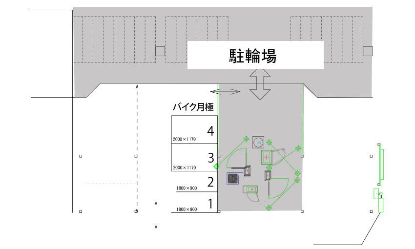 TERIOS　CYCLE　STATION10東みずほ台の駐車配置図