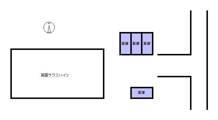 箕面サウスハイツの駐車配置図