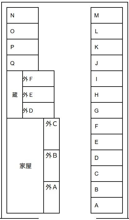 庄能月極ガレージの駐車配置図