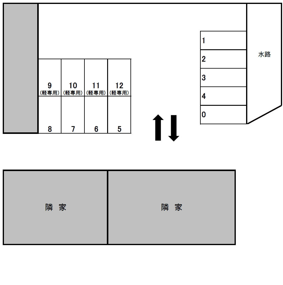 琴平本町白山通り駐車場の駐車配置図