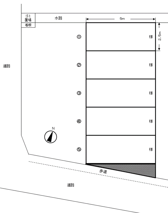 P-143駐車場（内前野）の駐車配置図