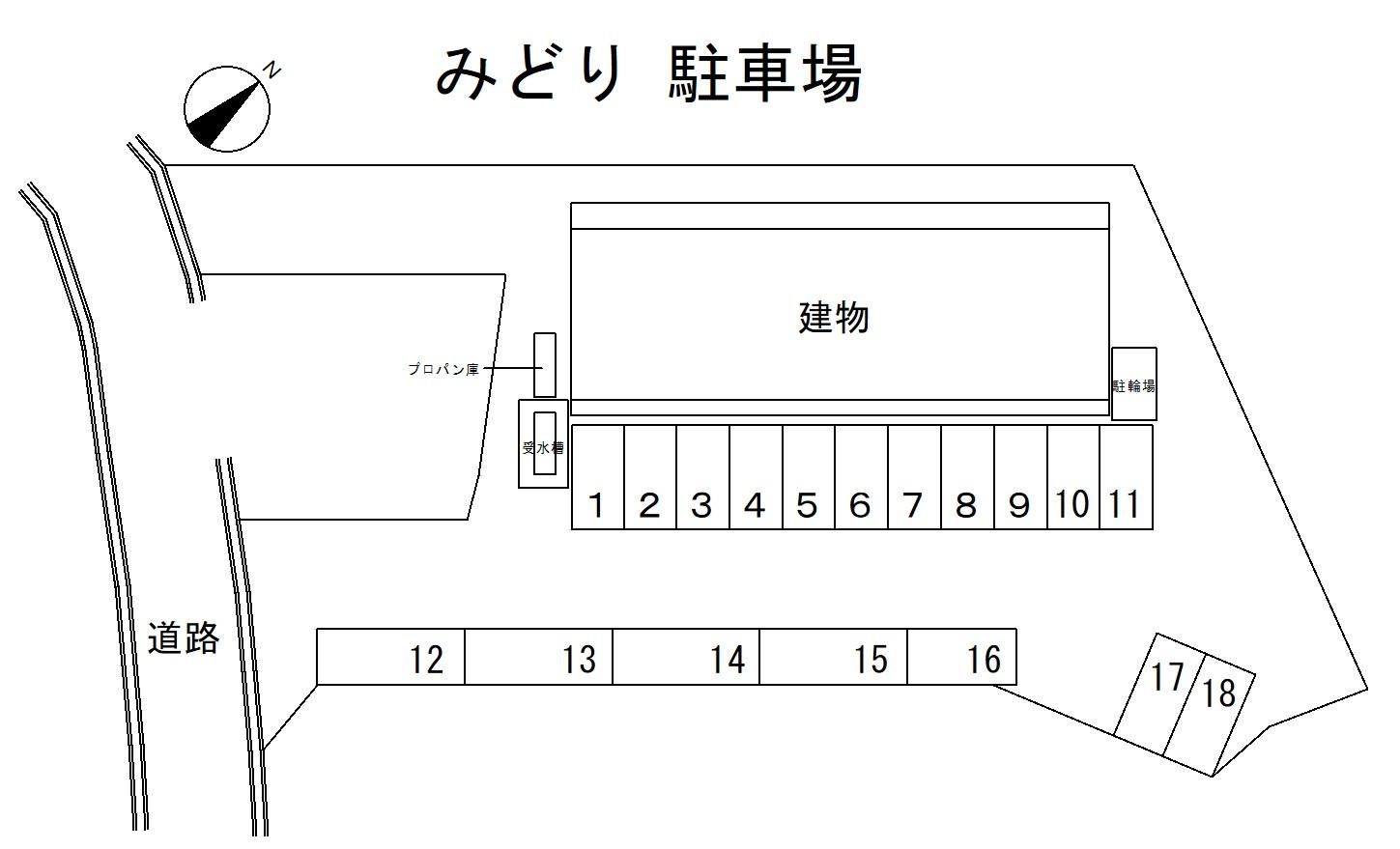 みどり 駐車場の駐車配置図