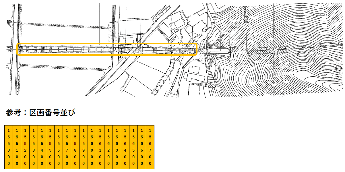 高架下13(1550-1567)の駐車配置図
