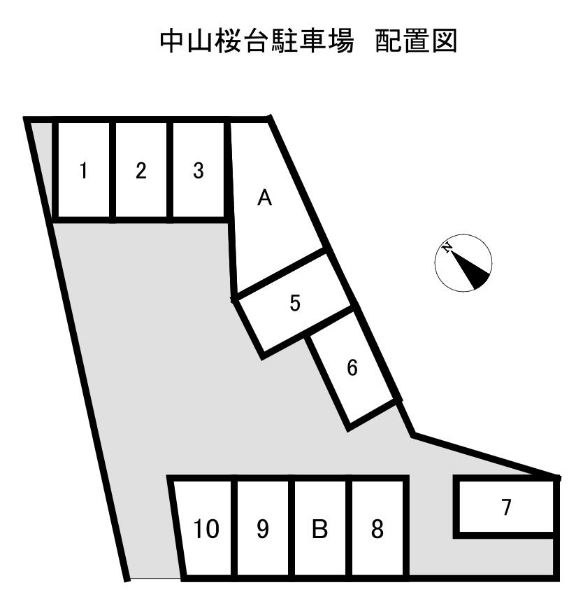 中山桜台駐車場の駐車配置図