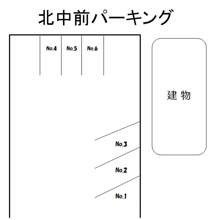 北中前パーキングの駐車配置図