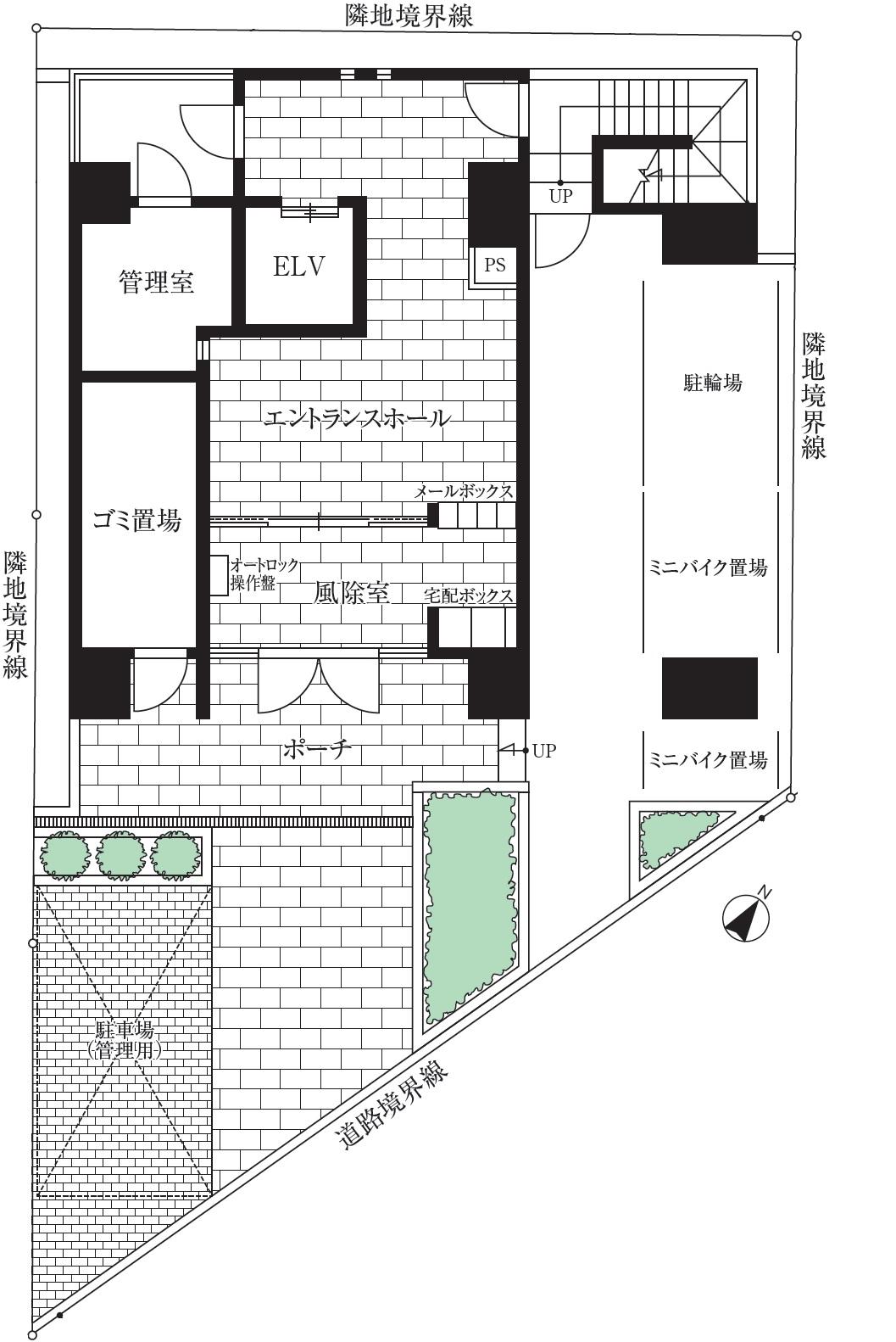 スカイコートグランデ大塚の駐車配置図