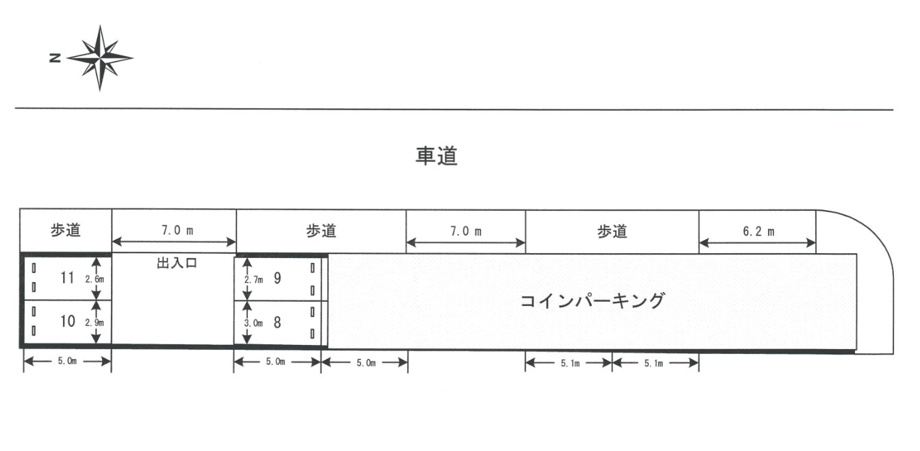 橋の内一丁目駐車場の駐車配置図