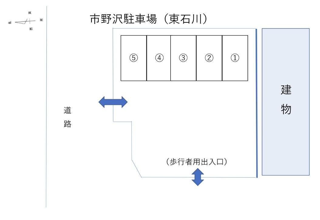 市野沢駐車場（東石川）の駐車配置図