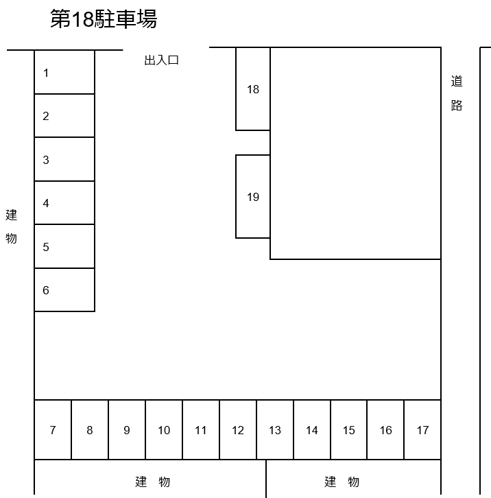 第18駐車場の駐車配置図
