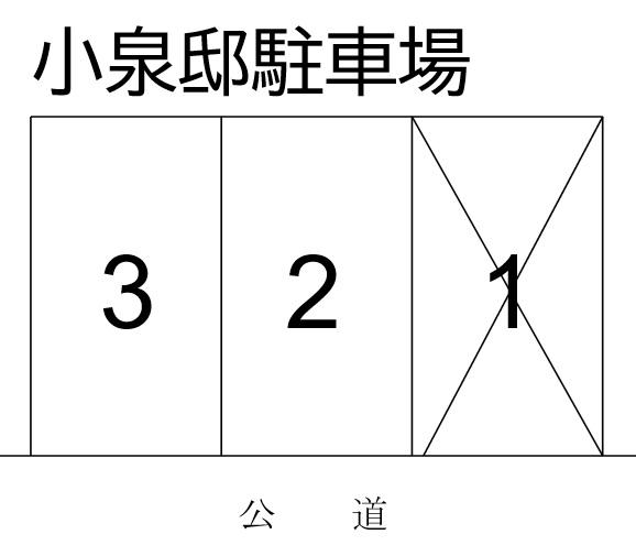 小泉邸駐車場の駐車配置図