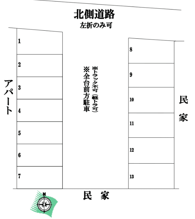 コトブキ　駐車場の駐車配置図