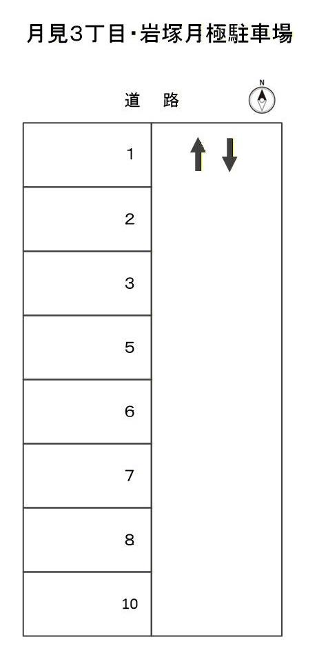 月見3丁目716・岩塚月極駐車場の駐車配置図