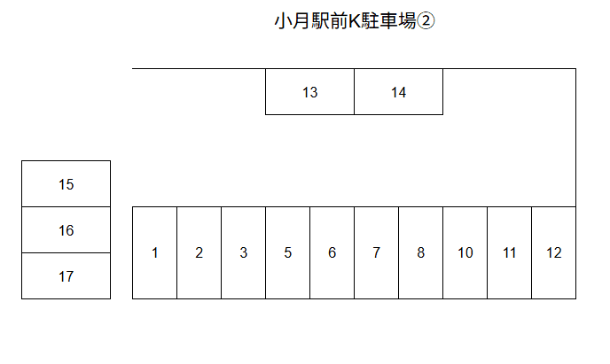 小月駅前K駐車場の駐車配置図