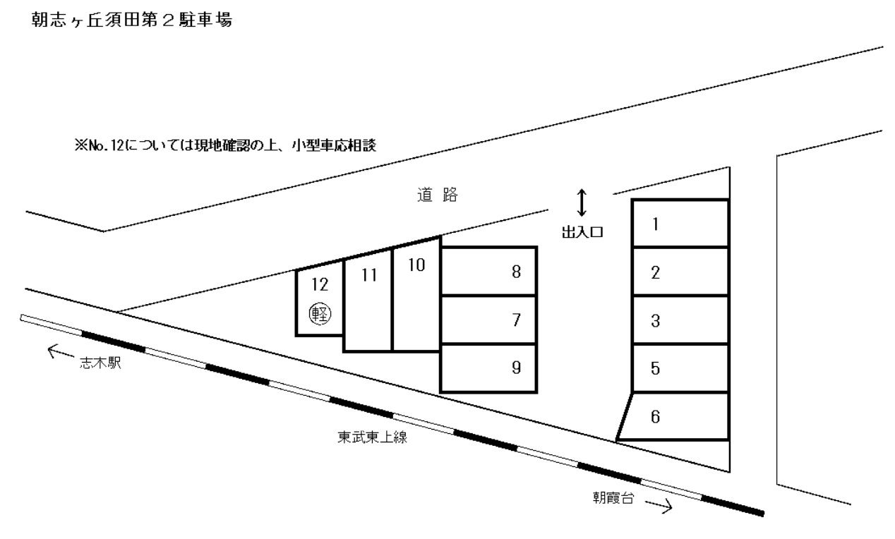 朝志ヶ丘須田第２駐車場の駐車配置図