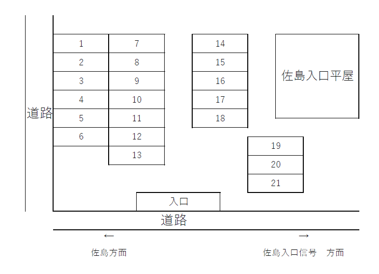 長坂2丁目駐車場の駐車配置図