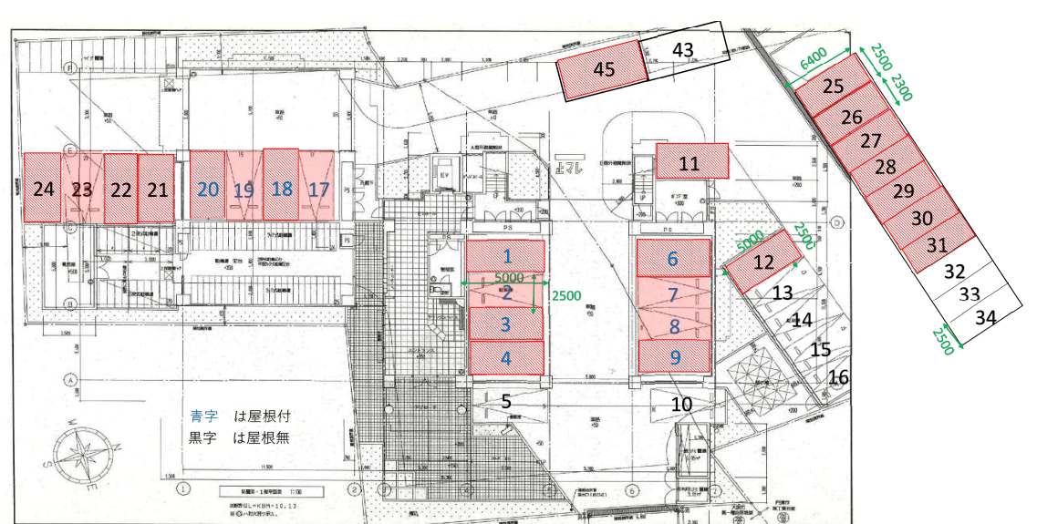 デイグラン鶴見EAST(旧名:ボヌール鶴見Ⅱ番館)の駐車配置図