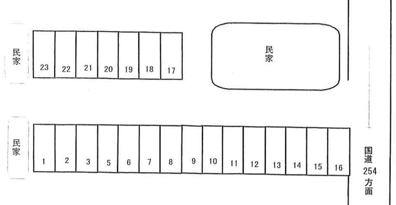 神谷野火止Ｐの駐車配置図