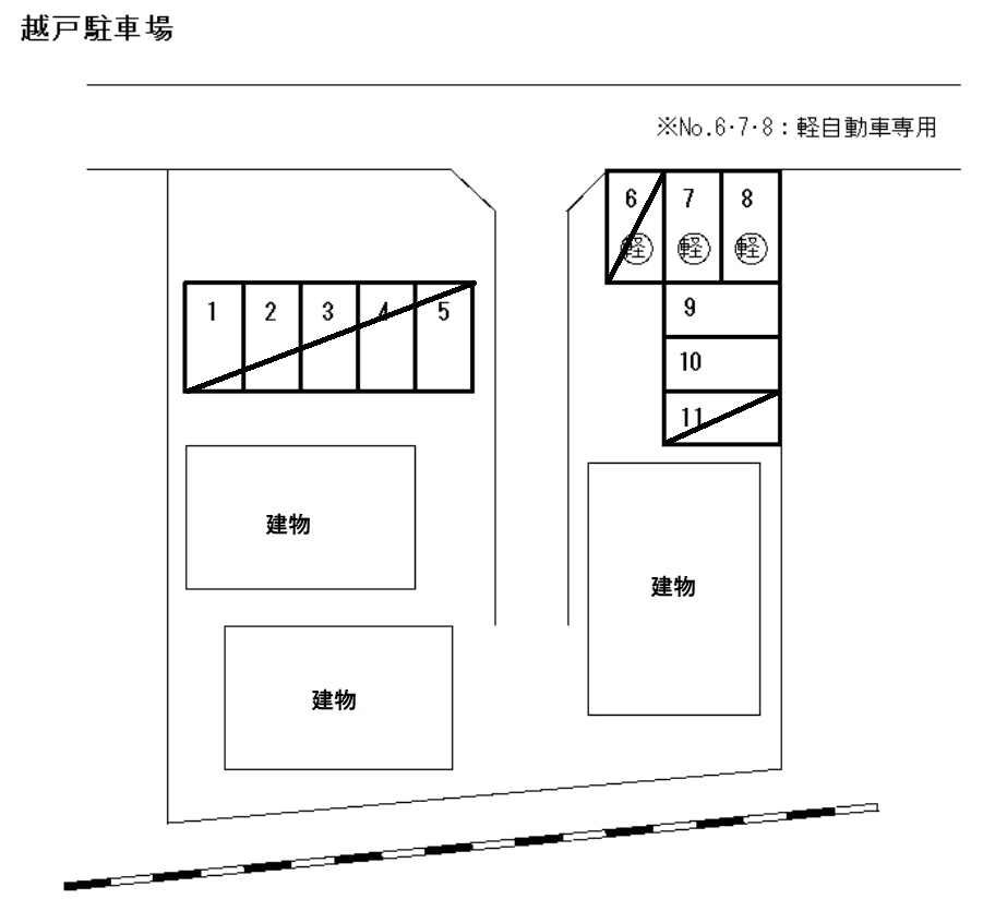 越戸駐車場の駐車配置図