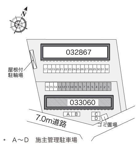 フロラシオン　Ⅱ(33060)の駐車配置図