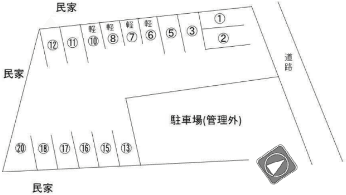 福谷パーキング143の駐車配置図