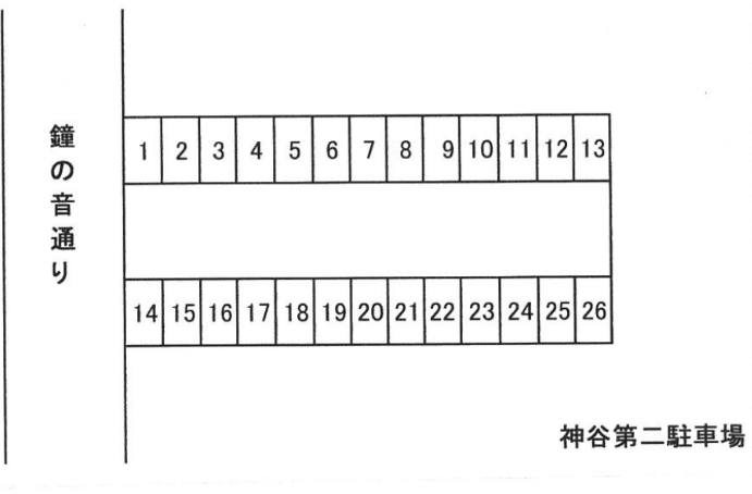 神谷第二駐車場の駐車配置図