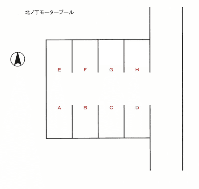 北ノ丁モータープールの駐車配置図