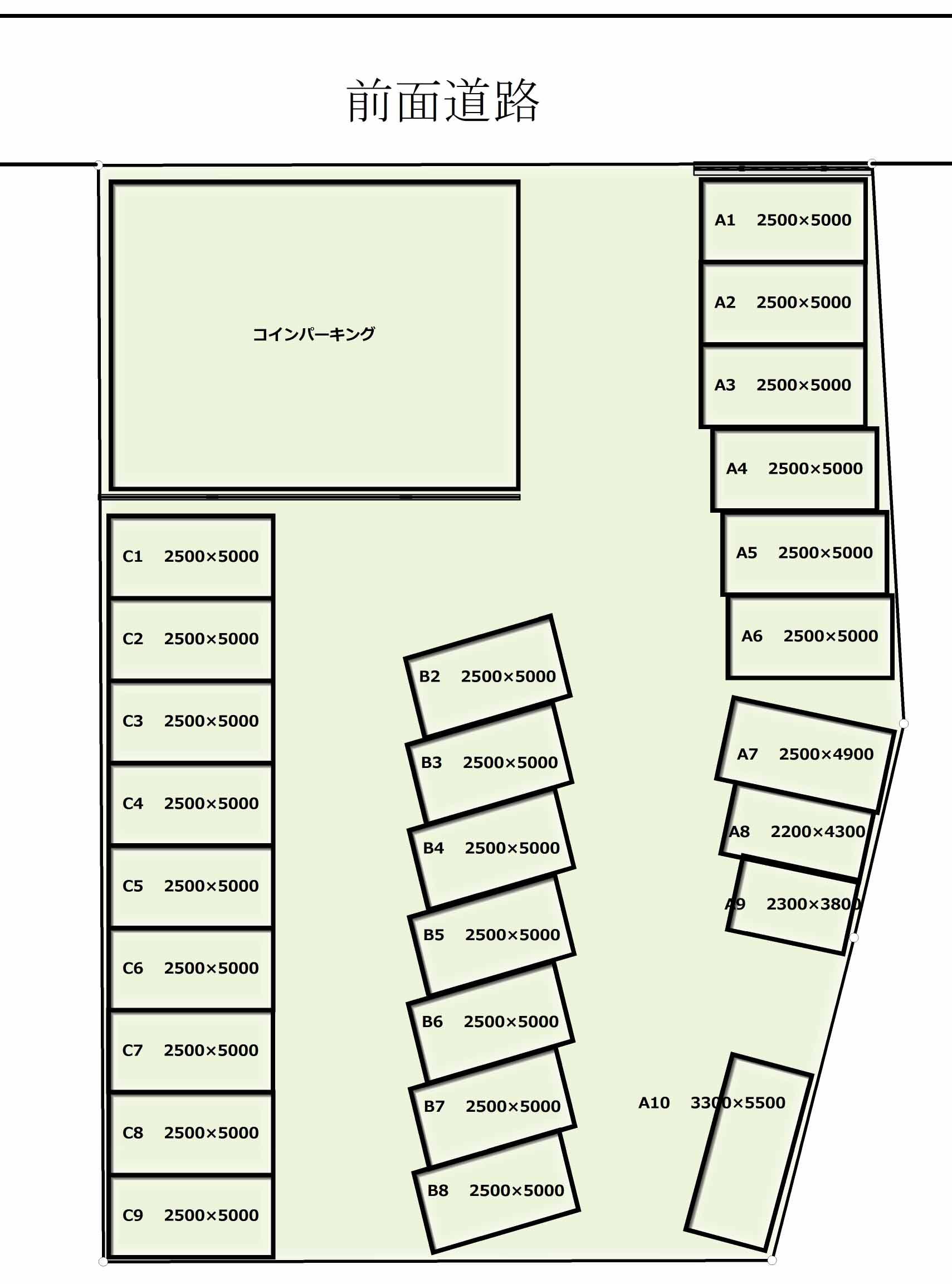 千鳥ハウス駐車場の駐車配置図
