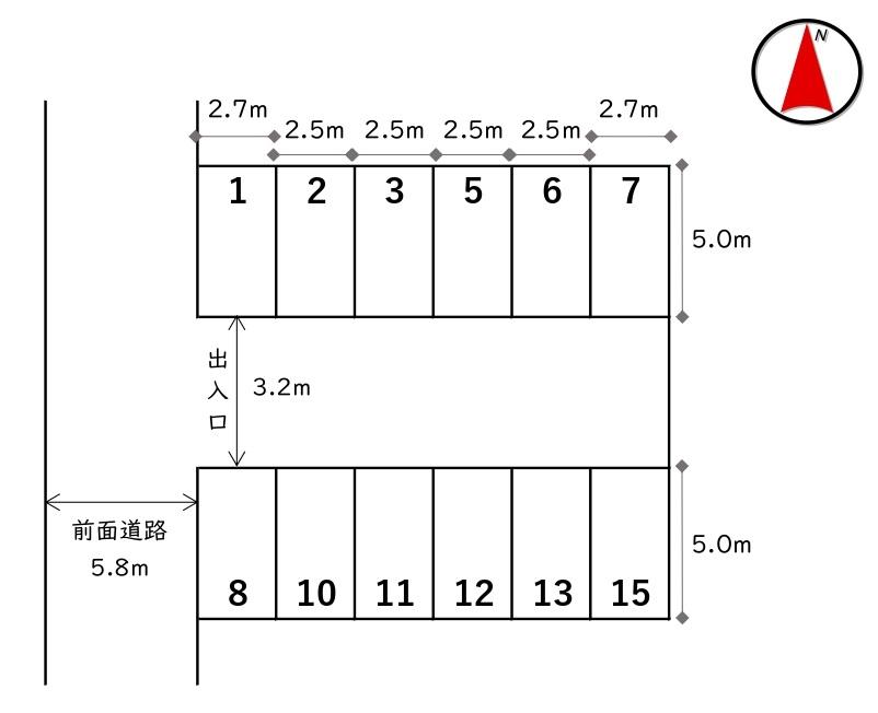 稲葉モータープールの駐車配置図