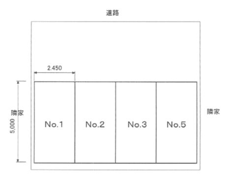 古家モータープールの駐車配置図