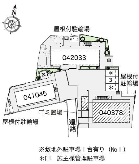 レオパレスＯＭＯＴＥⅡ(40378) 敷地外駐車場の駐車配置図