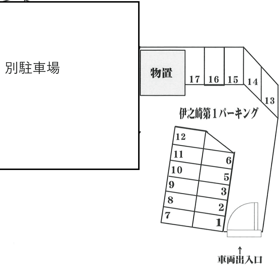 伊之崎パーキングの駐車配置図