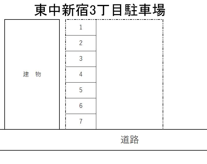 東中新宿3丁目駐車場の駐車配置図