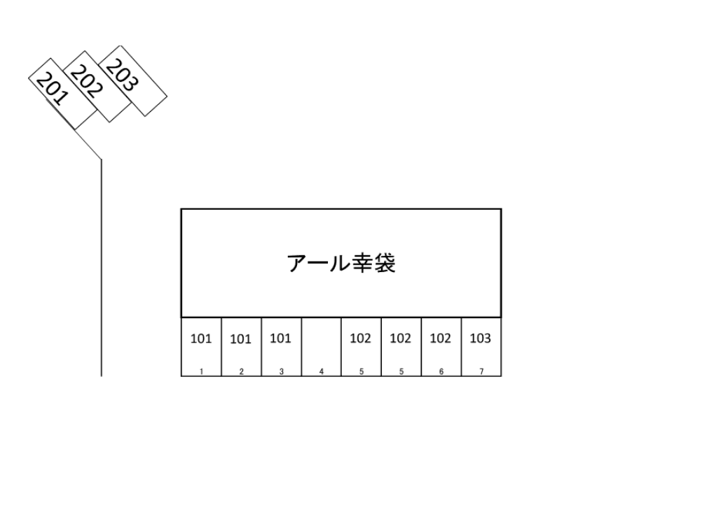 アール幸袋駐車場の駐車配置図