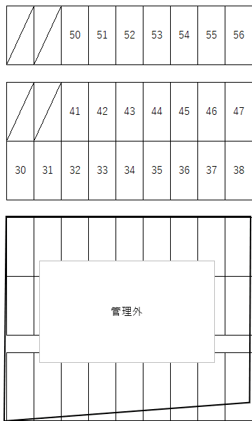 西尾楠村町駐車場の駐車配置図