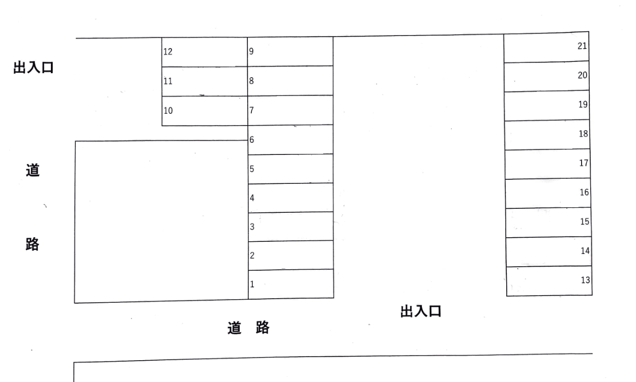 新井町510-4，6，7駐車場の駐車配置図