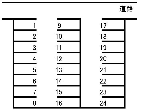 水前寺2丁目駐車場の駐車配置図