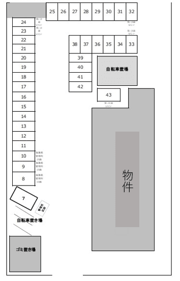 ユニエトワール南草津（駐車場）の駐車配置図