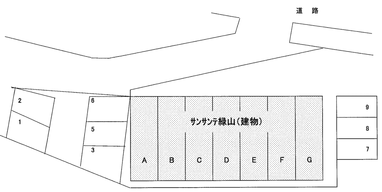 サンサンテ緑山駐車場の駐車配置図