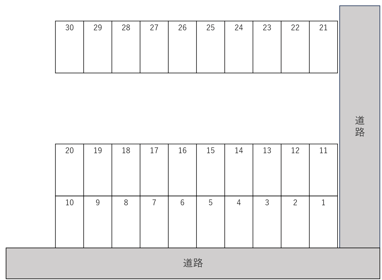 柿沼様駐車場の駐車配置図