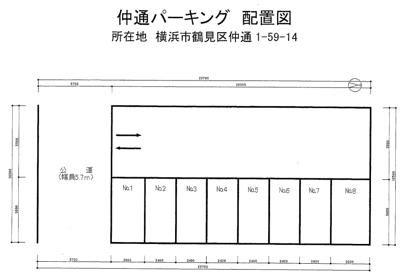 仲通パーキングの駐車配置図