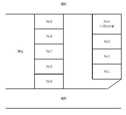 津志田15地割川村駐車場の駐車配置図