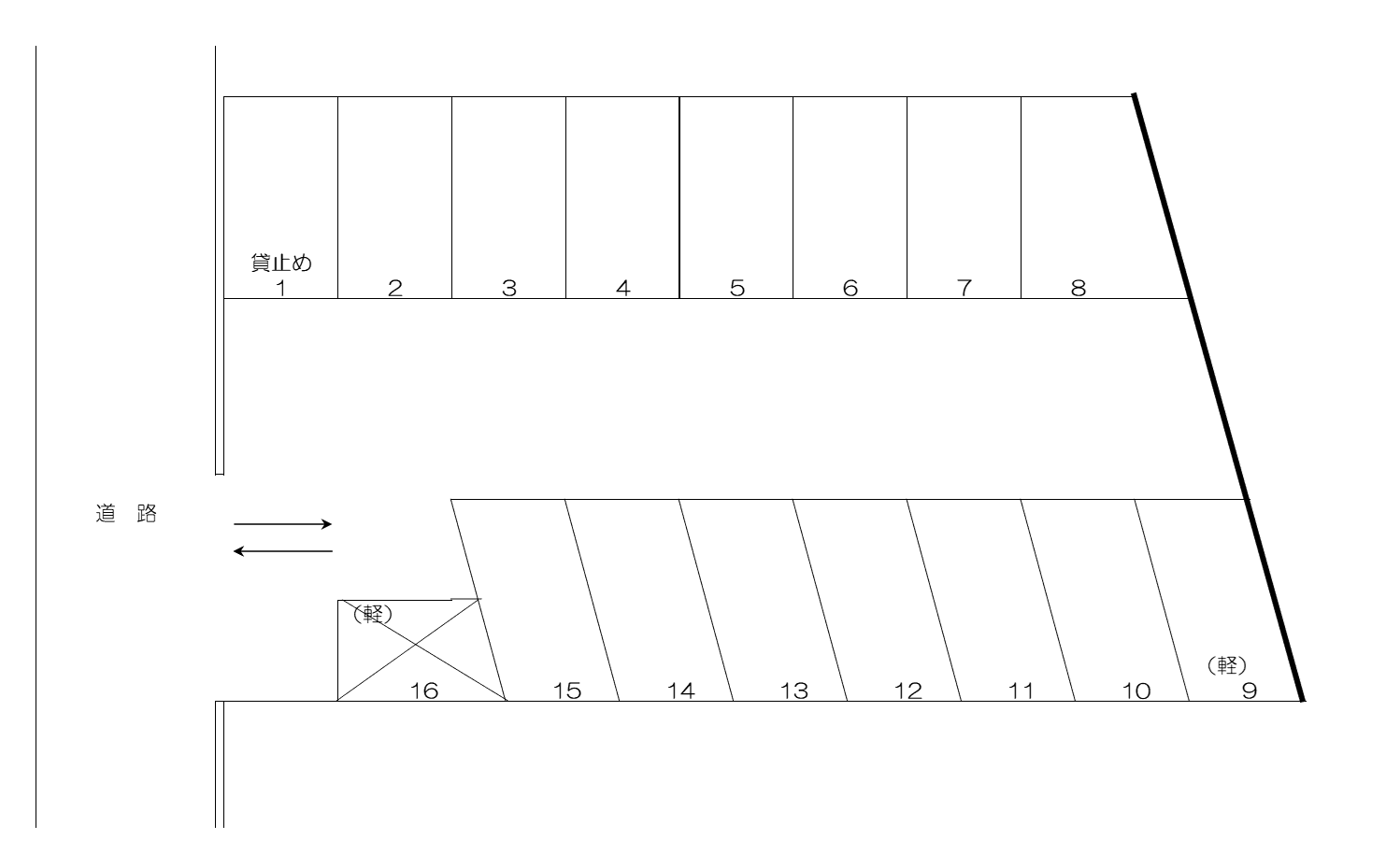 木町白石パーキングの駐車配置図