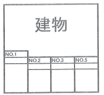 西新林町一丁目ガレージの駐車配置図