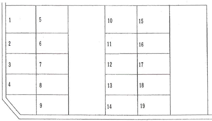 南中央1丁目パーキングの駐車配置図