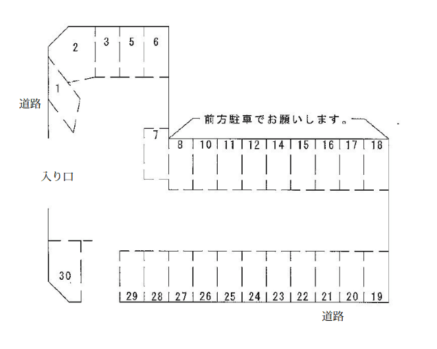 萩園・鈴木駐車場の駐車配置図