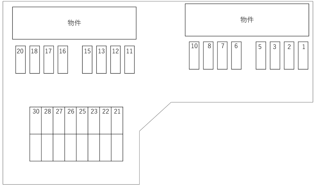 ＶｉｖａｌｅｓⅡ　Ａの駐車配置図