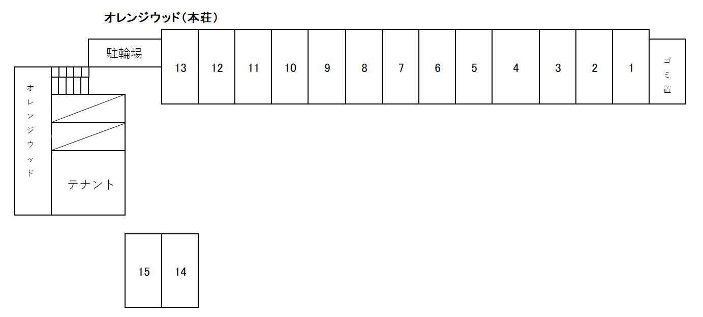 オレンジウッド(本荘)の駐車配置図