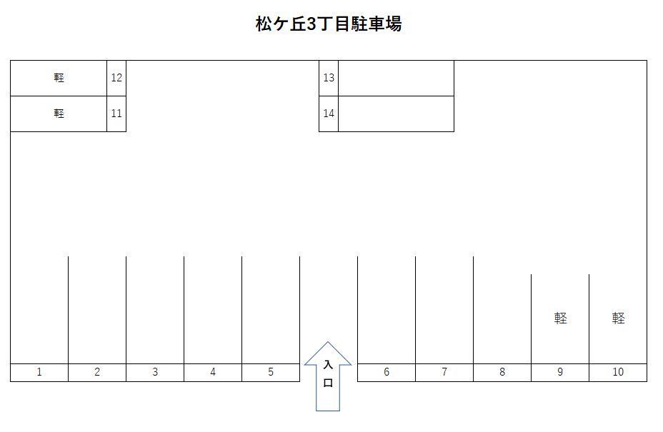 松ケ丘3丁目駐車場の駐車配置図