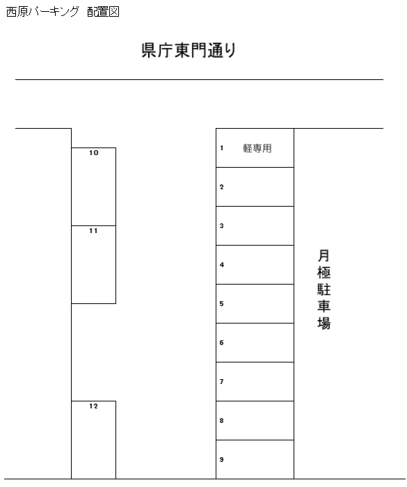 西原パーキングの駐車配置図