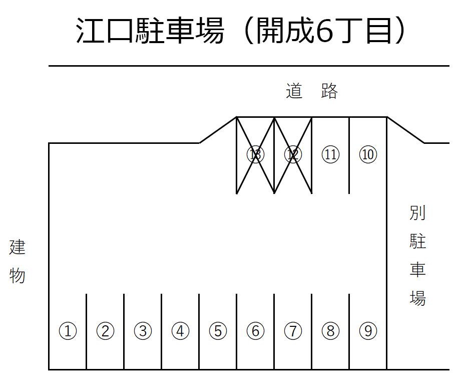 江口駐車場（開成6丁目）の駐車配置図